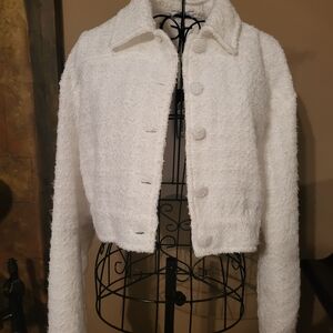 Gianni Bini Women's White Textured Elegant Jacket